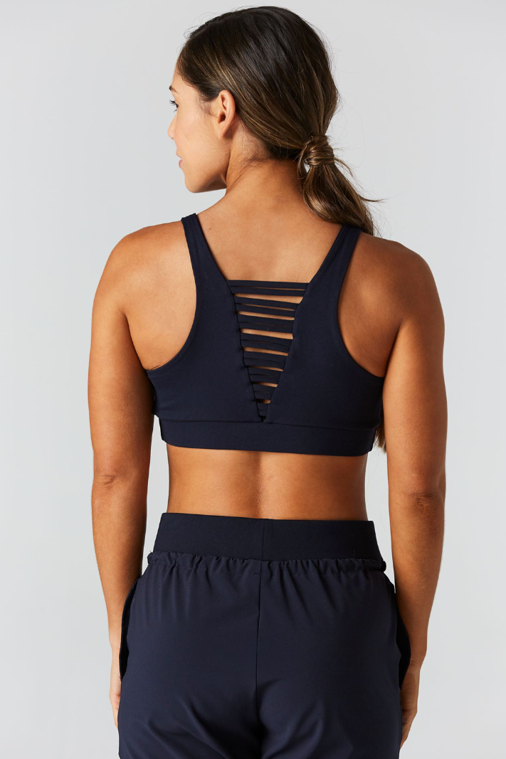 No Strings Attached Navy Sports Bra