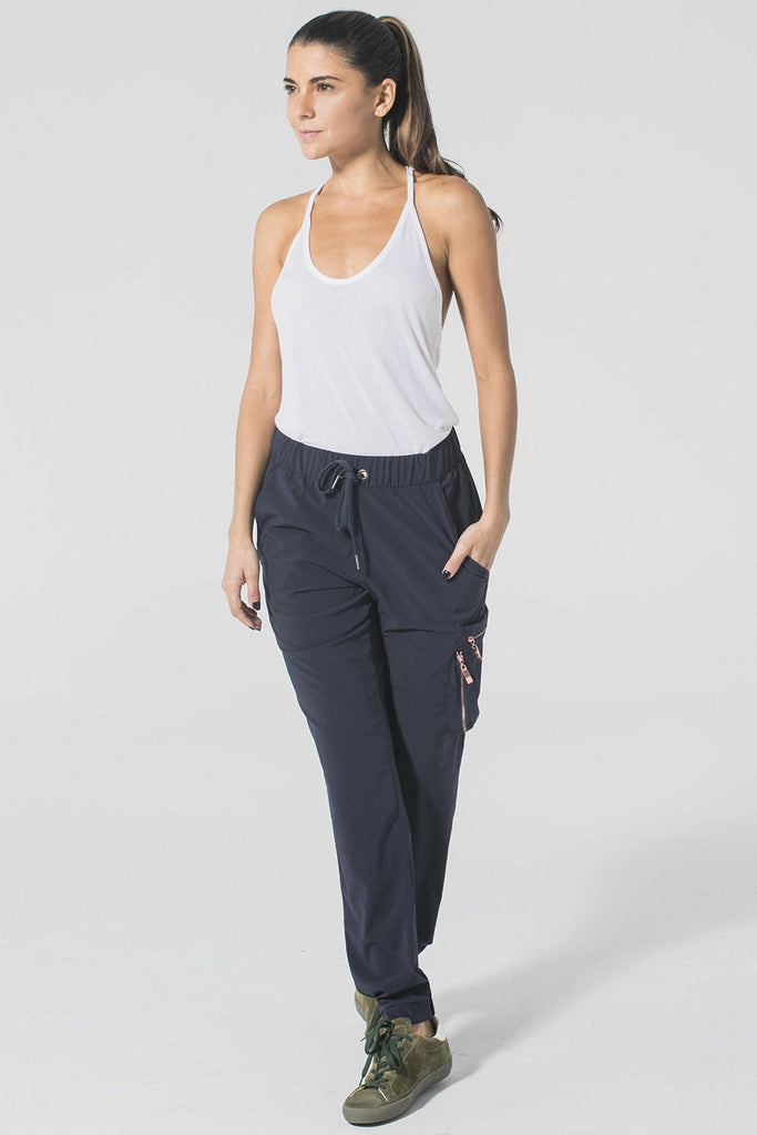 Woman is wearing 9 2 5 fit Fine Line White Racerback Tank Top