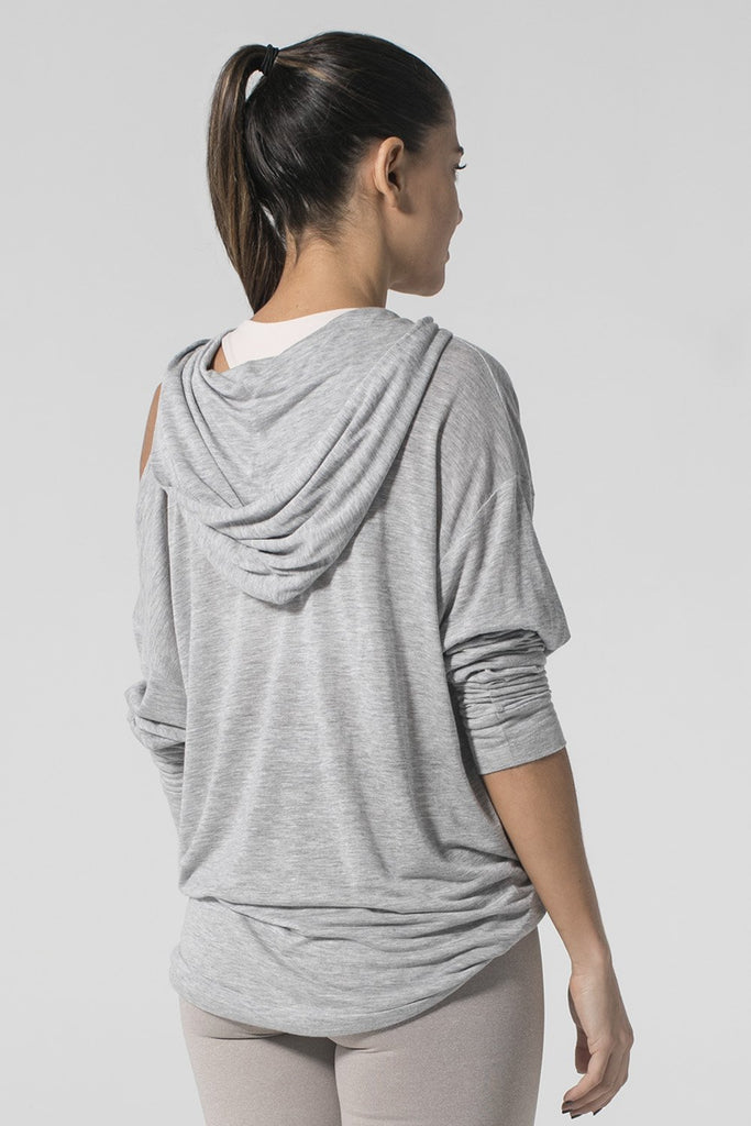 Woman is wearing 9 2 5 fit From the Hoodie Heather Grey Top