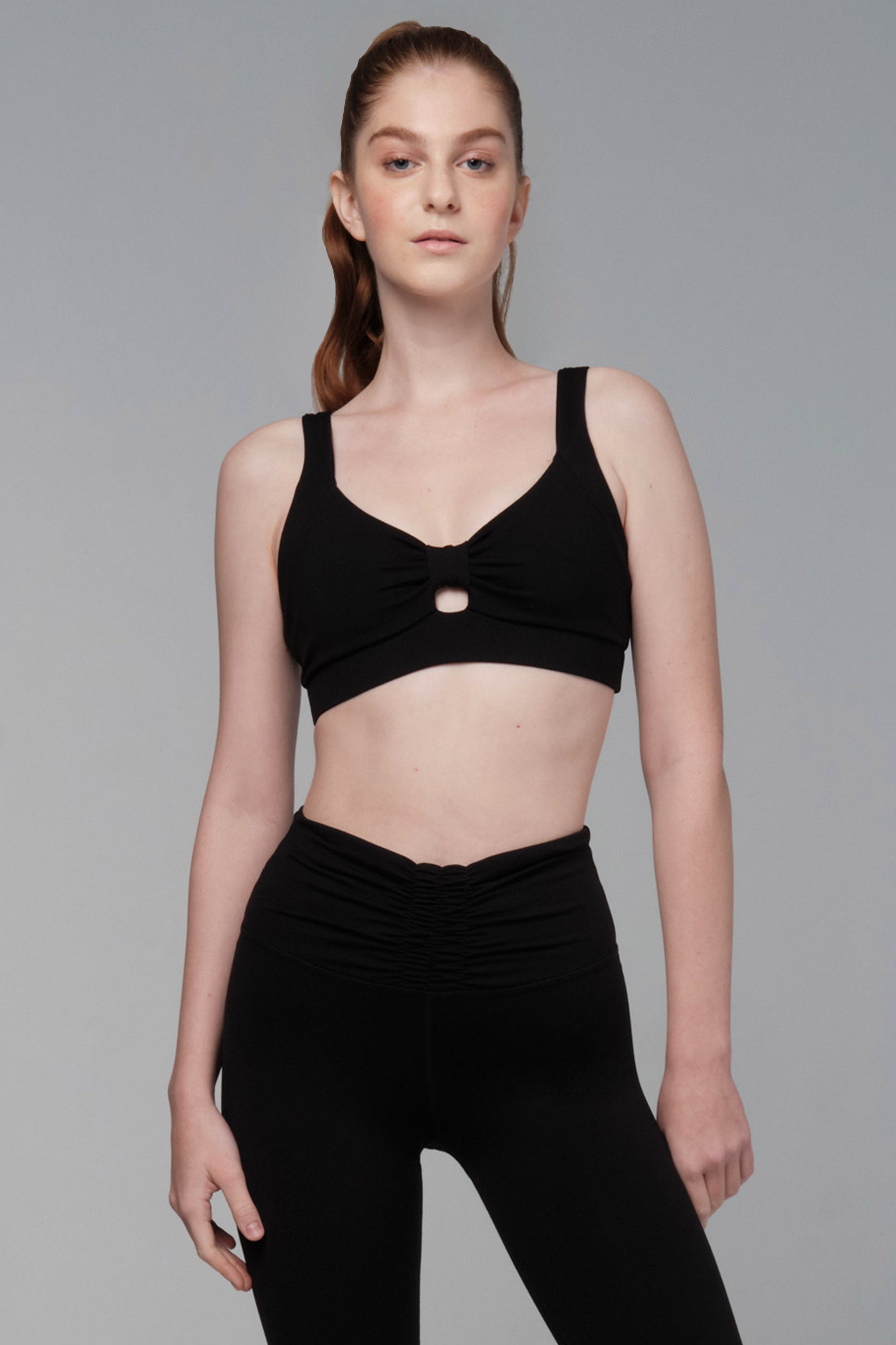 Knot Your Problem Black Sports Bra