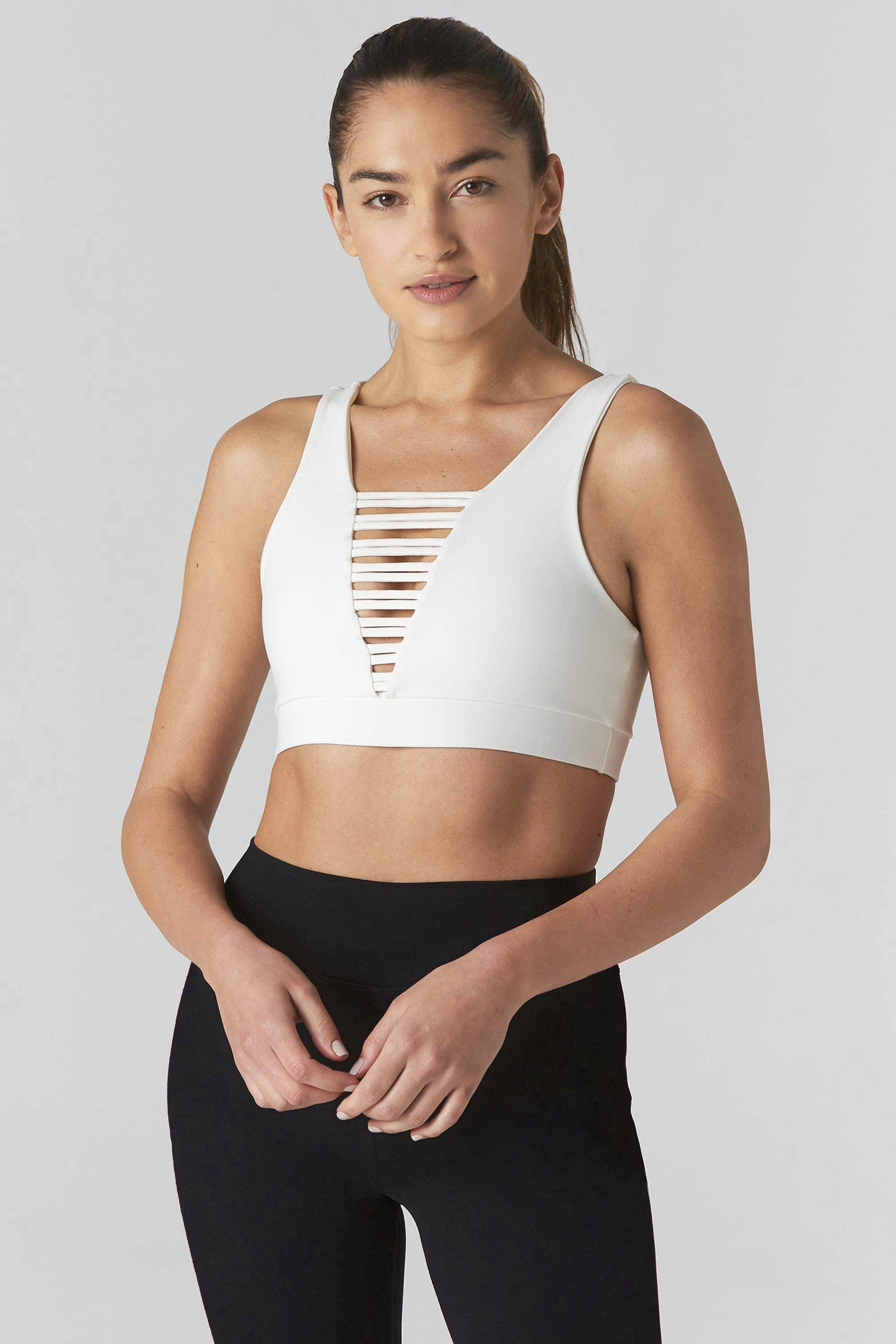 No Strings Attached Cream Sports Bra – 9two5fit